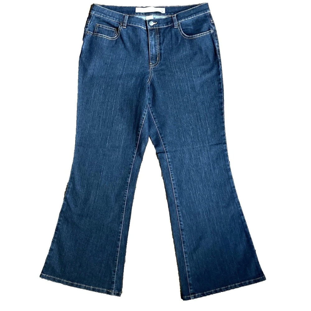 Vtg Venezia Flare Jeans Womens 16 Bootcut Stretch Denim Pants Hong Kong 36x31